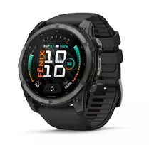 Išmanusis laikrodis Garmin fēnix® 9 – 51mm, Tamsiai pilkas, DLC titanas, su juodu silikoniniu dirželiu | 010-04763-11