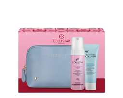 Rinkinys „Collistar“: „Detergente Lenitiva“, veganiškas, raminamasis, valomasis putų valiklis, 180 ml + „Pure Actives“, hialurono rūgštis, drėkinamasis, raminamasis, kreminė kaukė, veidui, 75 ml + „The Bridge“, GWP tekstilinis maišelis, mėlynas