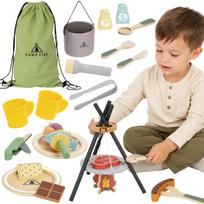 TOOKY TOY medinis stovyklavimo maisto gaminimo rinkinys su laužu