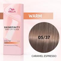 Wella Professional Shinefinity Zero Lift Glaze - plaukų dažai, 60 ml - 05/37