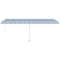 vidaXL Pastatoma automatinė markizė, mėlynos/baltos spalvos, 600x300cm