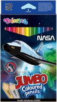 Patio Colorino Spalvoti pieštukai Jumbo 12 spalvų apvaliu korpusu Nasa