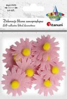 1Deame 3D veltinio dekoracijos šviesiai rožinės spalvos gėlės 10vnt - Titanum
