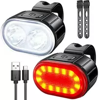 Dviračio LED žibintai priekiniai ir galiniai USB įkraunami