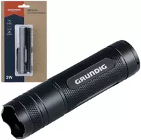 LATARKA RĘCZNA LED GRUNDIG 3W 120LM 3 TRYBY ZASIĘG 140M Juoda