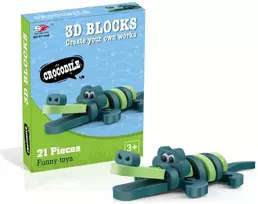 Midex 3d Putojantys Krokodilo Aligatoriaus Dėlionės Kaladėlės, 21 El.