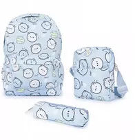 Mokyklinė kuprinė „Bivacc Teddy“ su pieštukine ir rankine per petį, 22 l, mėlyna