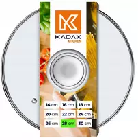 Kadax Stiklinis dangtis 28 cm puodui, keptuvei, universalus, atsparus karščiui