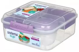 Lunch konteineris Bento Cube 1,25l SISTEMA bez BPA violetinė