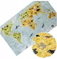 Kupdywan Dywan Dziecięcy MAPA Świata KONTYNENTY ZOO ANTYPOŚLIZGOWY 120x170