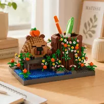 Skibi Store „Capybara“ statybiniai blokai įrankiams, oranžiniai mini blokeliai, 1214 vnt „pasidaryk pats“ figūrėlė
