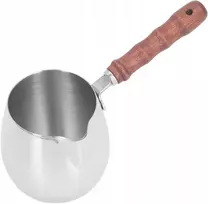 Bez Marki Nerūdijančio plieno pieno putų ąsotis su medine rankena 450ml