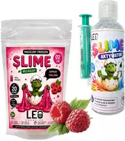 Leo Creative SLIME SET kvapioji avietė be klijų, „pasidaryk pats“ pudra 20 gleivių + aktyvatorius