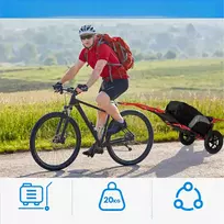 Bez Marki 2 viename sulankstoma krovininė dviračio priekaba Maksimali apkrova 20kg JUODA