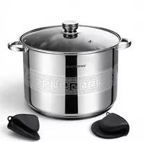 Masterpan TRADICINIS NERŪDIJANČIO PLIENO PUODAS 22,7L 34cm SU dangteliu