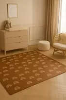 Humbi PREMIUM KOKYBĖS PUTO PUZLE DĖLĖS PUTO KILIMAS 180x180 CM 9 VNT. RUDOS lankeliai