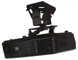 B-Tech SYSTEM 2 – universalus projektoriaus lubų laikiklis su mikrokoregavimu, lubinis, 25 kg, juodas, 0–370 mm, 360°, 6°