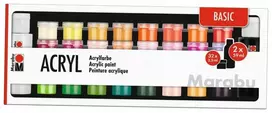 Akriliniai dažai Basic 32x3,5ml, 2x59ml - Marabu