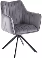 Furnitex K10-FX Pilkas VELVET apmušta ROTATING kėdė