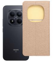 Auksinės spalvos atverčiamas dėklas Xiaomi Redmi Note 15 Pro Plus 5G telefonui "Luna Book"