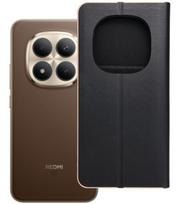 Juodas / auksinės spalvos atverčiamas dėklas Xiaomi Redmi Note 15 Pro Plus 5G telefonui "Luna Book"