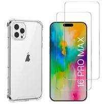 Coque für iPhone 16 PRO MAX ir 2 Filmai Stiklo Sustiprintas Ekrano Apsaugos Filmas Phonillico®