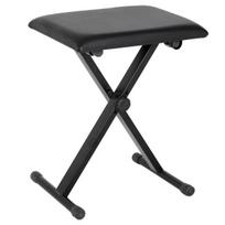 Reguliuojamas sulankstomas pianino suoliukas, metalas, dirbtinė oda, 39x29x37-47 cm, juodas