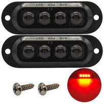 Dūminis 4 LED gabaritinis žibintas 12-24V, 2 vnt. - raudonas