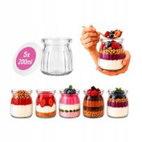Desertų indeliai 200 ml STRIPES stikliniai indeliai su dangteliu dovanoms 5x