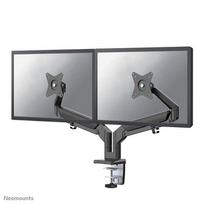 NeoMounts Dual Monitor Arm - 17-32inch - 1-9 kg/screen - Gas Spring - 180 Degrees - Stop Mechanism - Space Saving T-Rex Model - Black