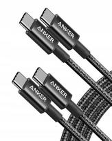 2x Anker USB-C – USB-C kabelis 100 W PD, pintas, su lustu, 1,8 m, juodas