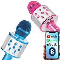 VAIKŲ KARAOKĖ GARSIAKALBIS BLUETOOTH RGB BELAIDIS NEŠIOJAMASIS + MIKROFONAS