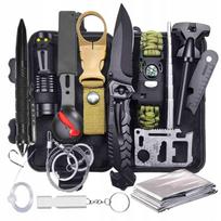 Karinis, kempingo, stovyklavimo rinkinys, 32in1 Multitool, peiliukas, karabinai
