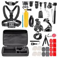 XXL aksesuarų rinkinys, suderinamas su GoPro Hero 13 12 11 10 9 8 7, 55 dalių su dėklu