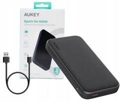 Išorinė baterija (powerbank) Aukey PB-Y46 Spark Go Slim Fast 10000mAh, USB-C, USB-A, 15W, su LED indikatoriumi ir laidu