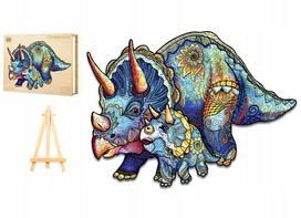DIDELĖS MEDINĖS DĖLIONĖS TRICERATOPS DINOZAURAS 289 DETALĖS MEDINĖJE DĖŽUTĖJE