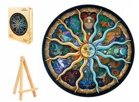 DIDELĖS MEDINĖS DĖLIONĖS 343 ELEMENTAI ZODIAKO ŽENKLAI MEDINĖJE DĖŽUTĖJE