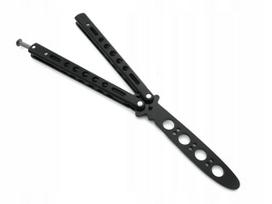 Treniruojamasis balisong peilis, juodas su dėklu