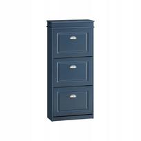 Mėlyna batų spintelė su 3 atlenkiamomis durelėmis prieškambariui, pastatoma 53x24cm FSR94-B