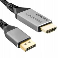 Spacetronik DisplayPort–HDMI kabelis 4K 60 Hz HD, 5 m, sustiprintas pynimas