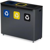Hailo atliekų rūšiavimo sistema ProfiLine WST XXXL 0310000209, 3x60l, cinkuotas plienas, 3 angos, fiksuojamas dangtis, ratukai