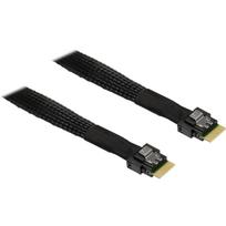 Inter-Tech kabelis MiniSAS SFF 8654-4i į SFF 8654-4i 88885671, 70cm, 24Gb/s, PCIe 4.0, SAS 3, SATA, 30 AWG, juodas