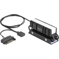Delock M.2 SSD aušintuvas 18460, 2280, aliuminis, varis, 2 šilumos vamzdžiai, ARGB LED, 1x ARGB 5V 3 pin, 1x SATA 15 pin