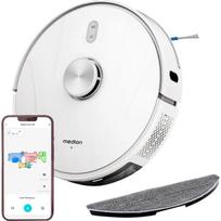 Medion robotų dulkių siurblys MD11916 X41 SW 50075800, 8000 Pa, 0.3 L, 240 min, 72 dB, Li-ion, baltas, apvalus, šlapias valymas