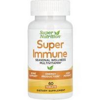 Super Nutrition, Super imunitetas, imunitetą stiprinantis multivitaminas su glutationu, didelio stiprumo vitaminais, mineralais ir žolelėmis, 60 tablečių