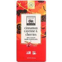 Endangered Species Chocolate, Juodojo šokolado batonėlis su cinamonu, kajeno pipirais ir vyšniomis, 60 % kakavos, 85 g