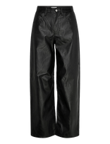 Topshop - Tstalla Coated Barrel Trousers - Barrel kelnės - Juoda