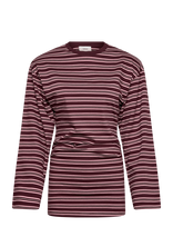 Topshop - Tsbett L/S Striped Shoulder Top Jrs - Marškinėliai ilgomis rankovėmis - Burgundiška splava