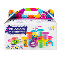 Natūralaus plastilino modelino rinkinys Fantazijų puokštė Genio Kids 20 spalvų