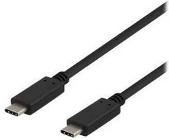 DELTACO USBC-1401 – USB laidas – USB-C (kištukas) į USB-C (kištukas) – USB 3.1 Gen 2 – 5 A – 50 cm – USB maitinimo tiekimas (5 A, 100 W) – juodas